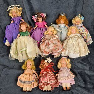 Nancy Ann Story Book Dolls Porcelain Bisque Bundle of 10 Mid-Century Modern VTG